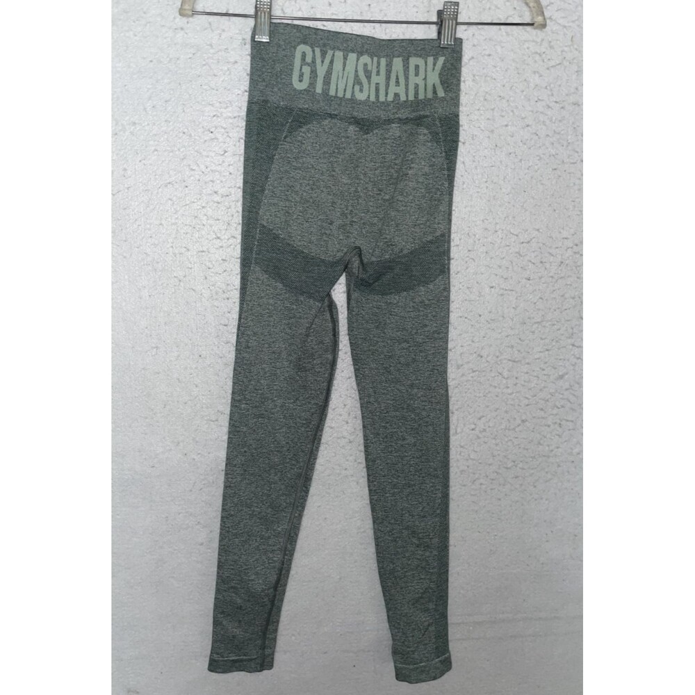 Gymshark Leggings Womens XS Heather Green Seamless High Rise Logo Waistband